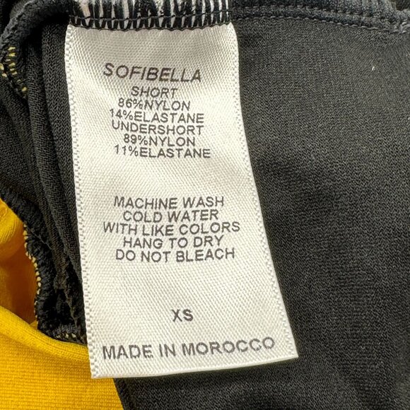 Sofibella Shorts Womens Pull On Gold Jewel Performance Athletic Black Yellow XS - Picture 11 of 11